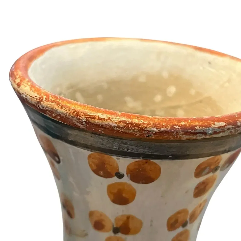 Tonala Oil Water Vase Jug Vintage Signed Solis Rustic Mexican Birds Plants Retro - Picture 4 of 14